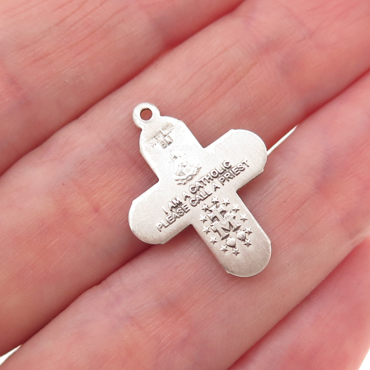 Bliss 925 Sterling Silver Vintage 4-Way Cross Catholic Oxidized Charm Pendant