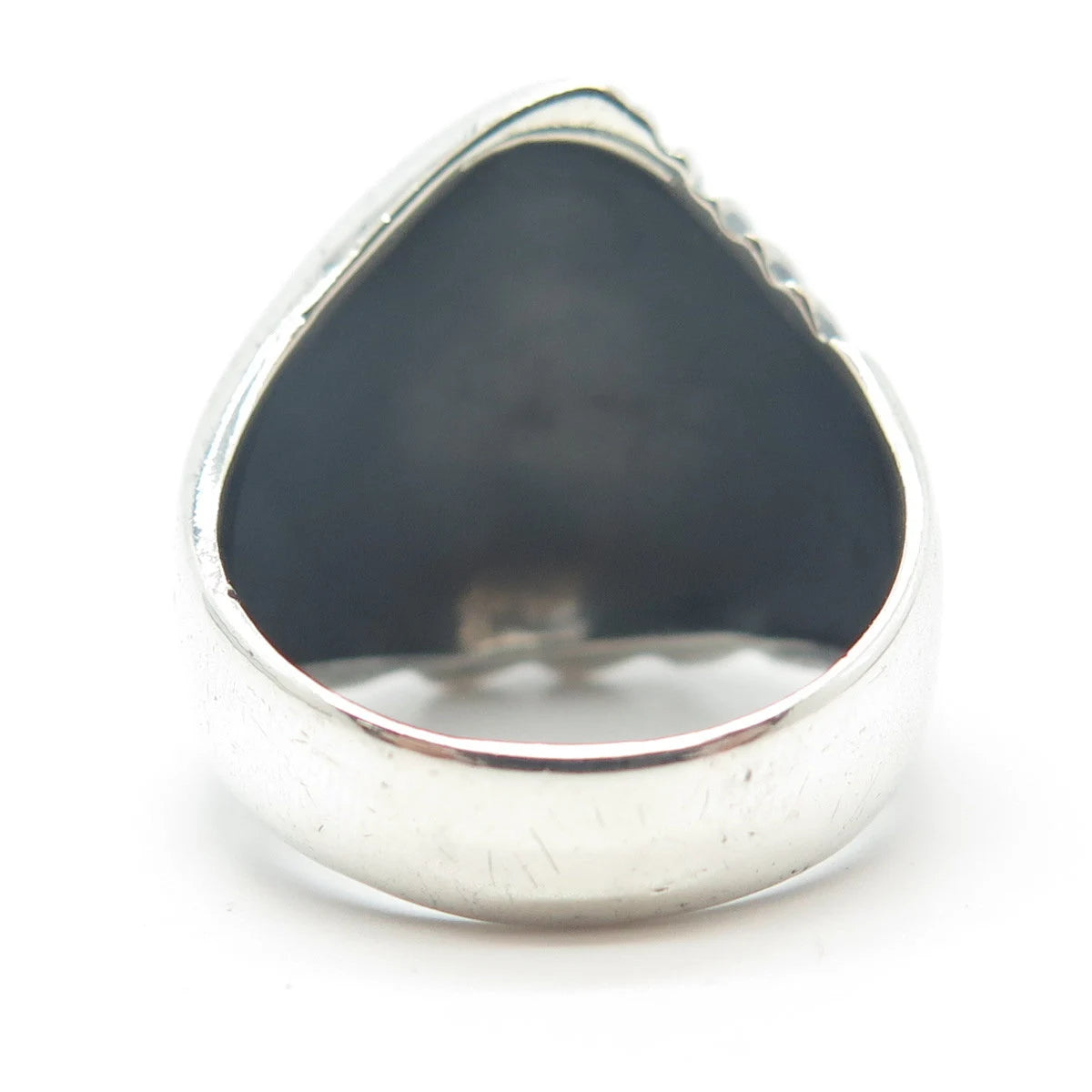 925 Sterling Silver Vintage Ribbed Ring Size 8.25