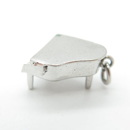 925 Sterling Silver Antique Art Deco Enamel Royal Piano Minimalist 3D Pendant