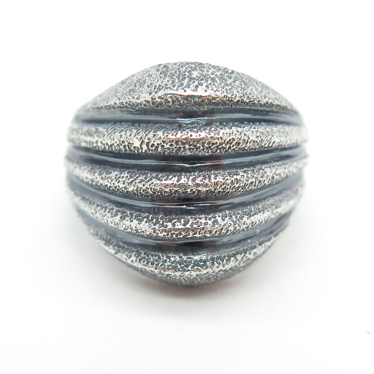 925 Sterling Silver Vintage Textured Ribbed Ring Size 6
