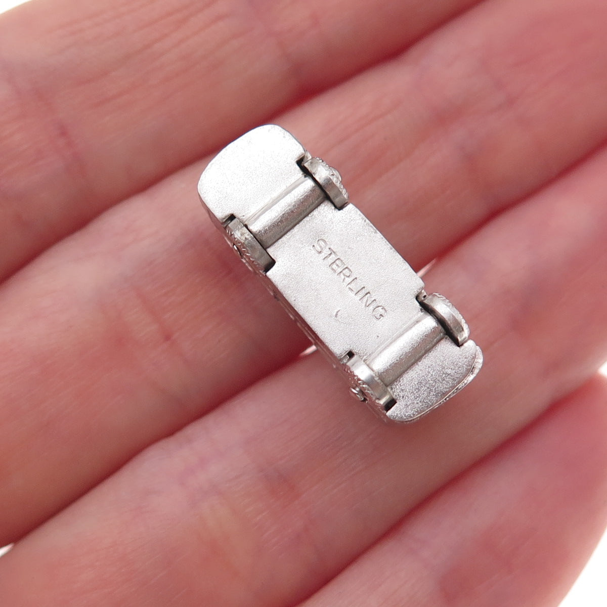 Art's Elegance 925 Sterling Silver Vintage Bus 3D Charm Pendant