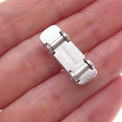 Art's Elegance 925 Sterling Silver Vintage Bus 3D Charm Pendant