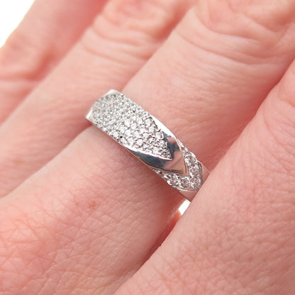 925 Sterling Silver Round-Cut C Z Band Ring Size 9.25