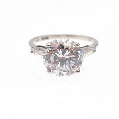 925 Sterling Silver Round-Cut C Z Engagement Ring Size 6.25