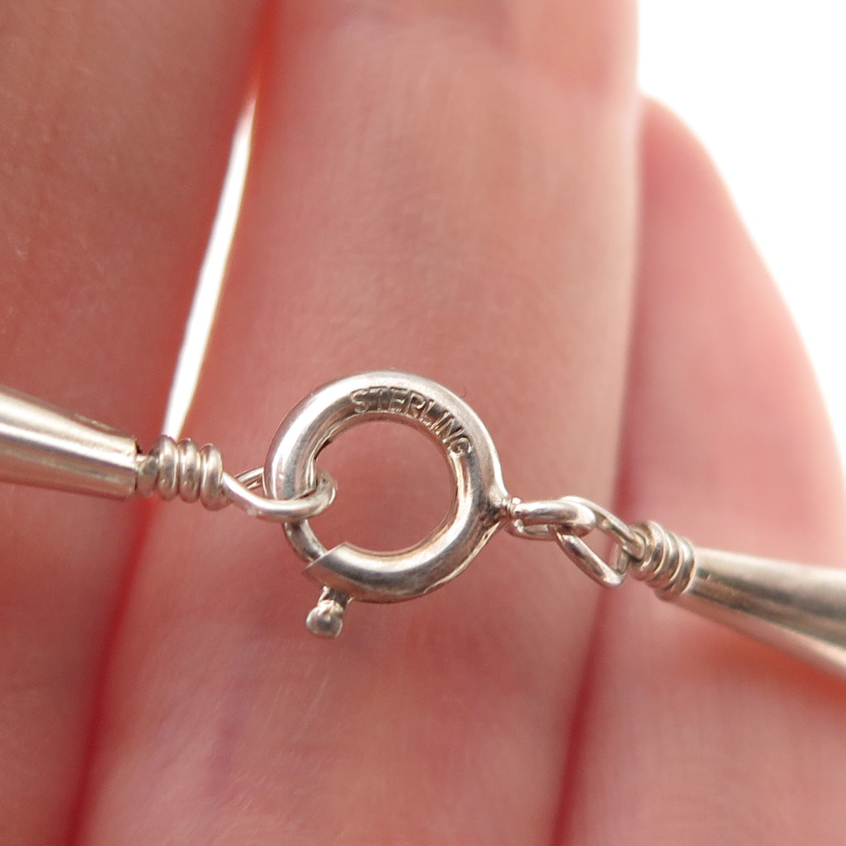 Old Pawn 925 Sterling Silver Vintage Multi-Strand Liquid Chain Bracelet 6.75"