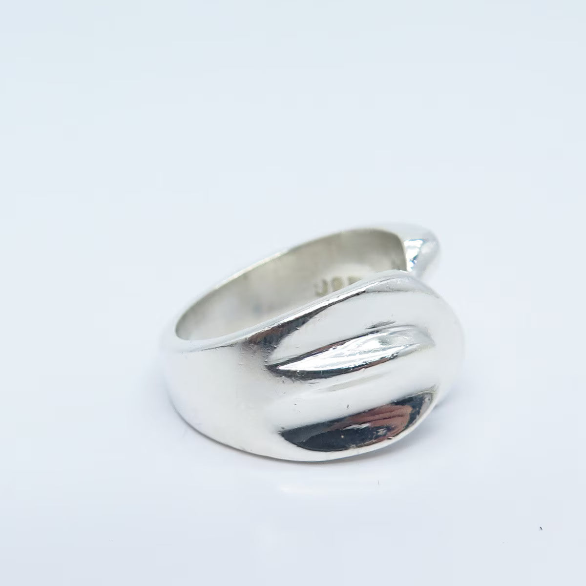925 Sterling Silver Vintage Mexico Ribbed Ring Size 7