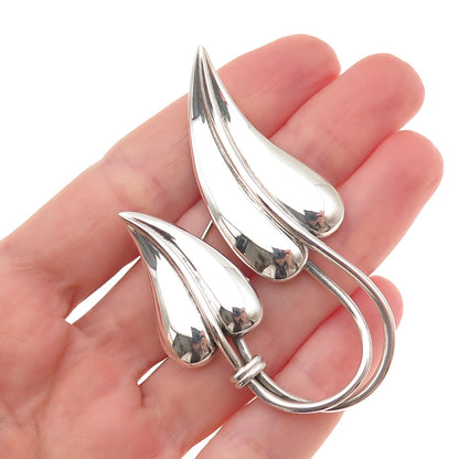 Maricela Ysidro Garcia 925 Sterling Silver Vintage Modernist Floral Pin Brooch