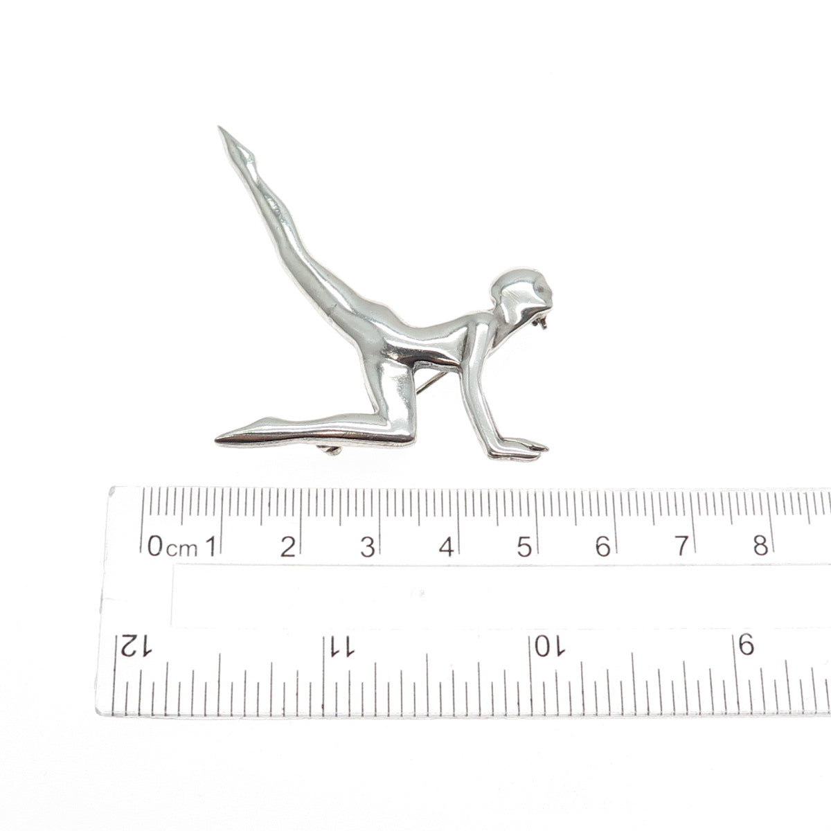 925 Sterling Silver Vintage Mexico Gymnastic Modernist Pin Brooch