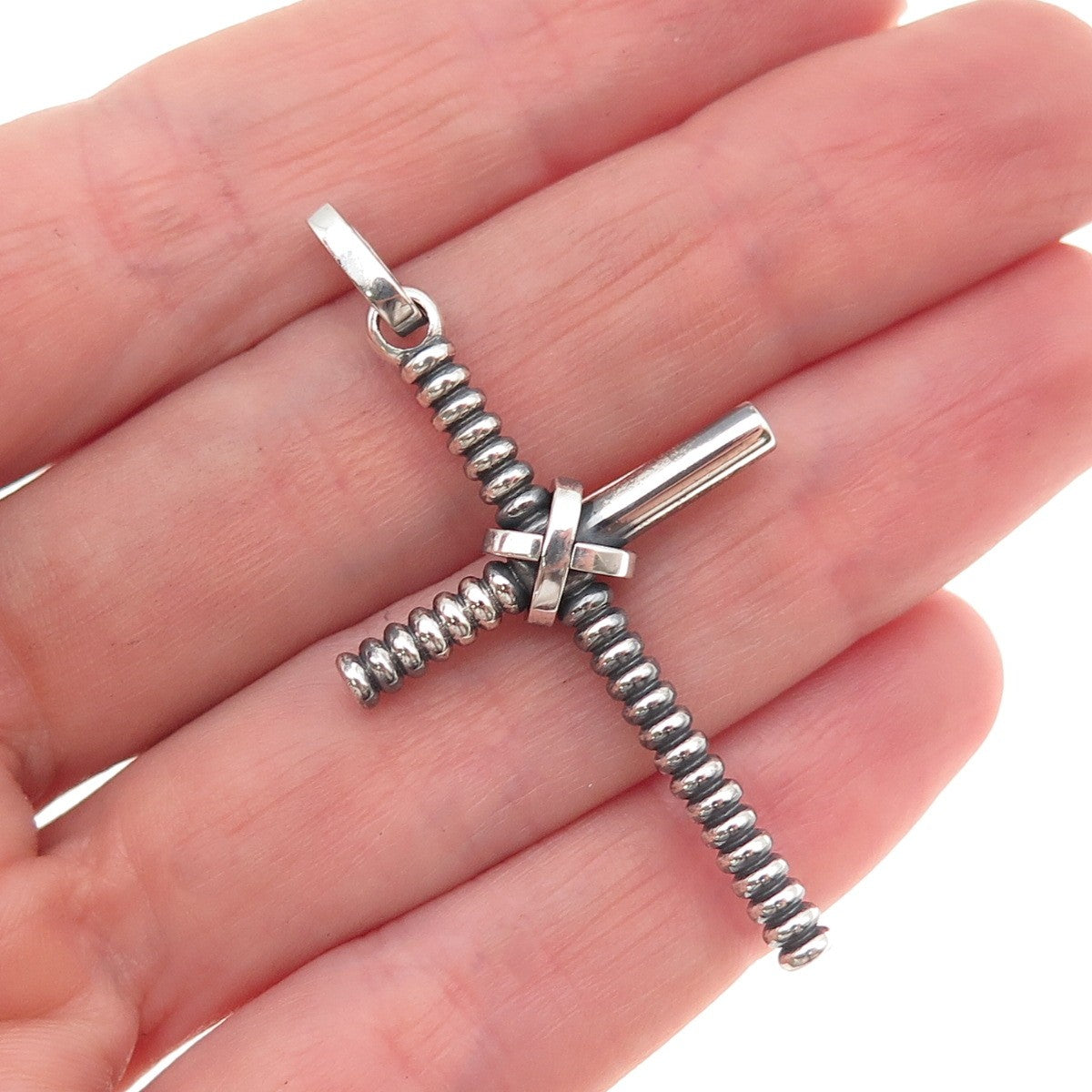 LALAoUNIS 925 Sterling Silver Vintage Greece Cross Oxidized Charm Pendant