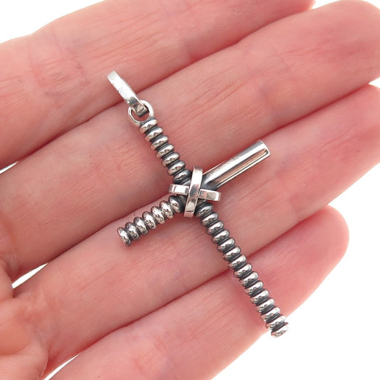 LALAoUNIS 925 Sterling Silver Vintage Greece Cross Oxidized Charm Pendant