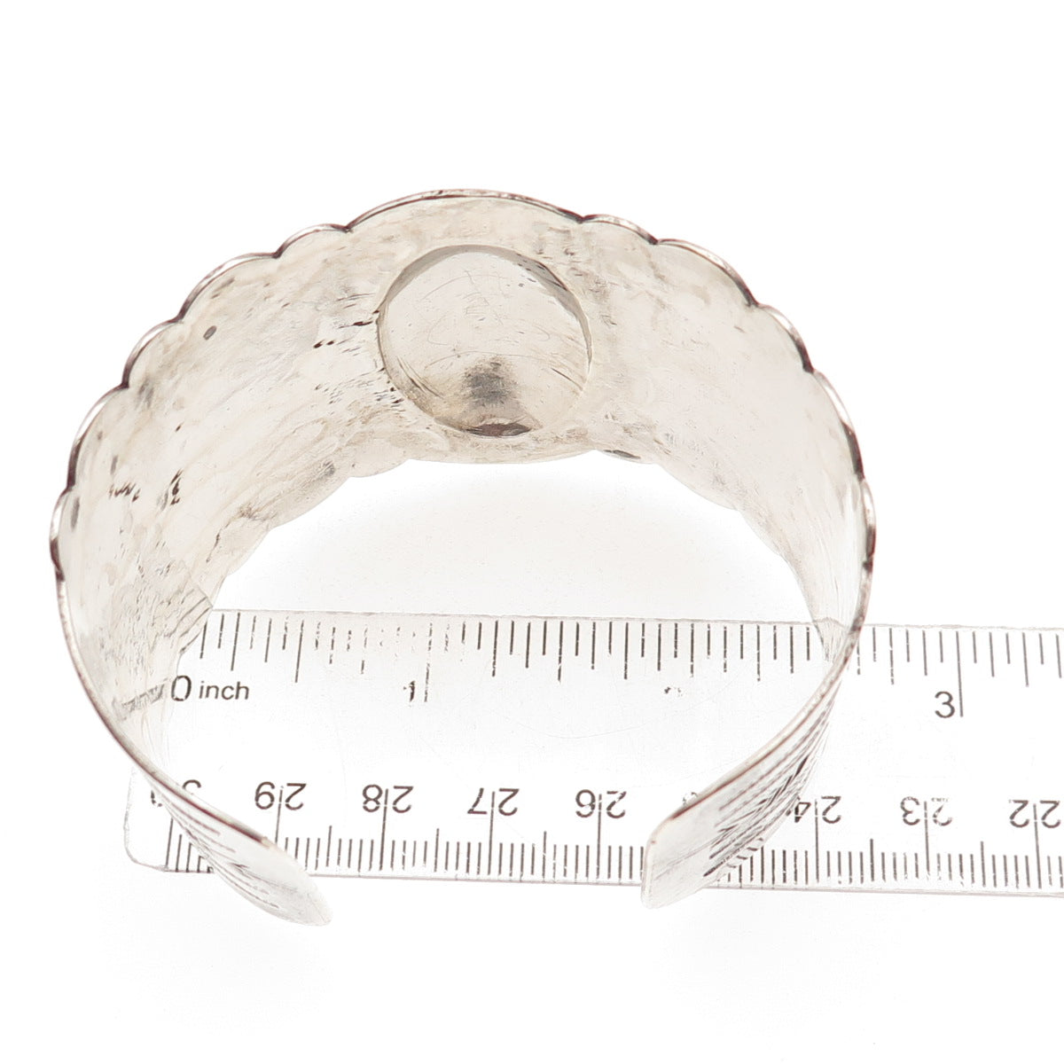 Old Pawn 925 Sterling Vintage Southwestern Heavy 63.7g Wide Cuff Bracelet 7.25"