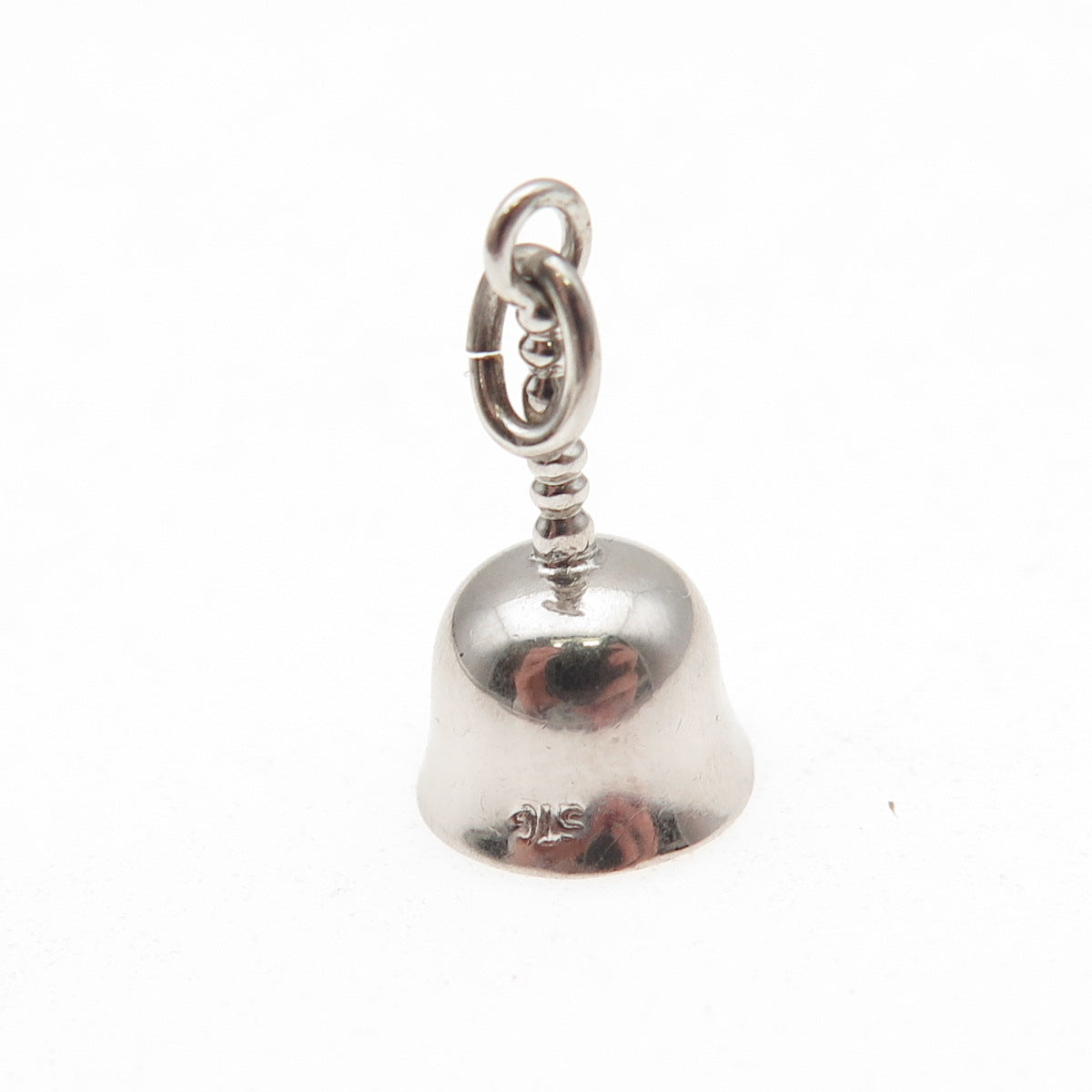 925 Sterling Silver Antique Art Deco Bell 3D Mini Charm Pendant