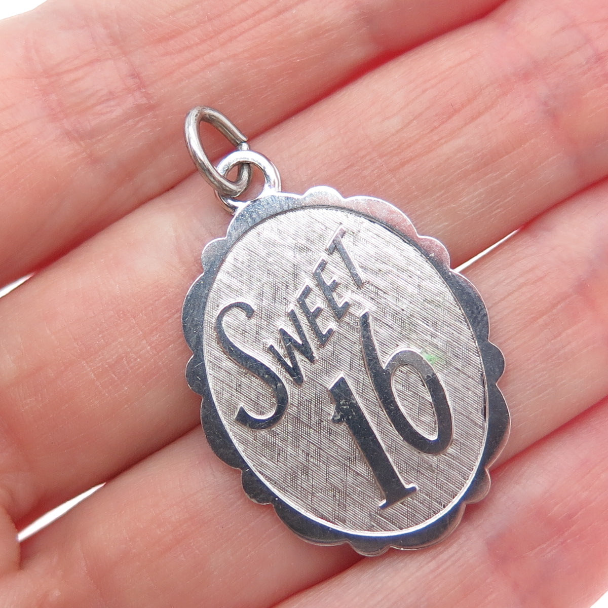 LAMODE 925 Sterling Silver Vintage Sweet 16 Charm Pendant