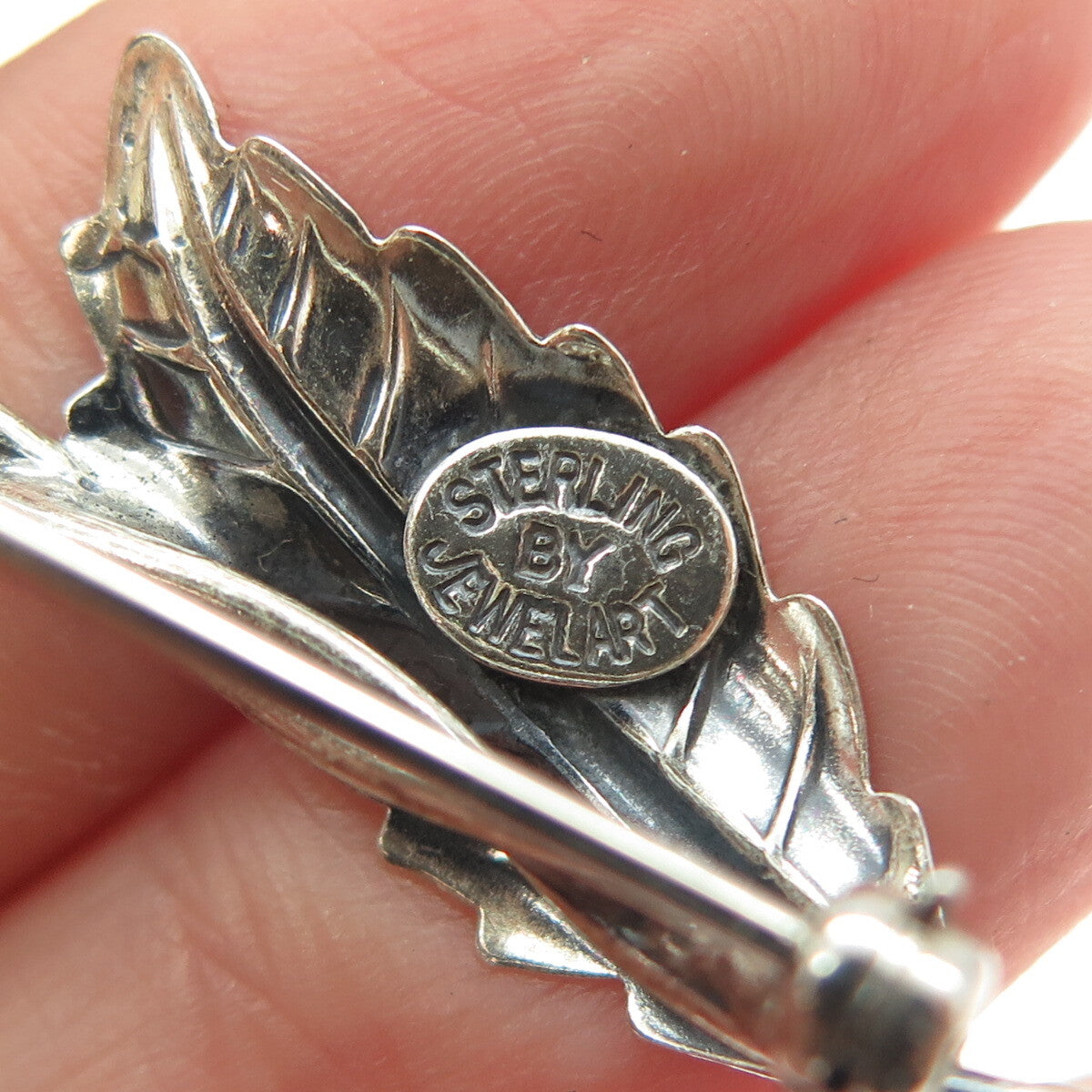 JEWELART 925 Sterling Silver Vintage Flower Pin Brooch