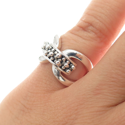 MICHAEL DAWKINS 925 Sterling Silver Modernist Beaded Ring Size 5.25