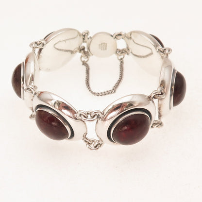 Niels Erik From 925S Sterling Silver Vintage Denmark Amber Modernist Bracelet 7"
