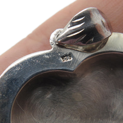 925 Sterling Silver Vintage Engraved Heart Locket Pendant
