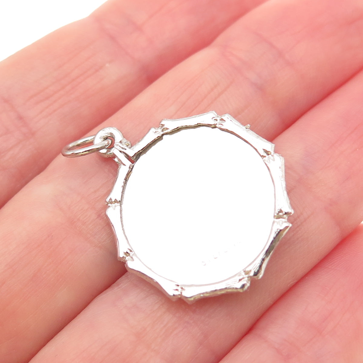 925 Sterling Silver Vintage Rhinestone Merry Christmas Tree Charm Pendant