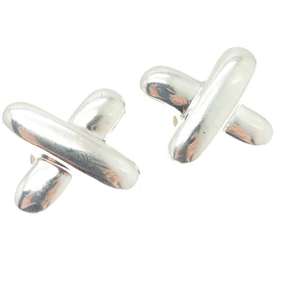 NR NANCY & RICE 925 Sterling Silver Vintage Letter "X" Initial Earrings
