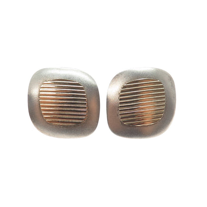 NABCO 925 Sterling Silver 14K Gold Vintage Modernist Earrings