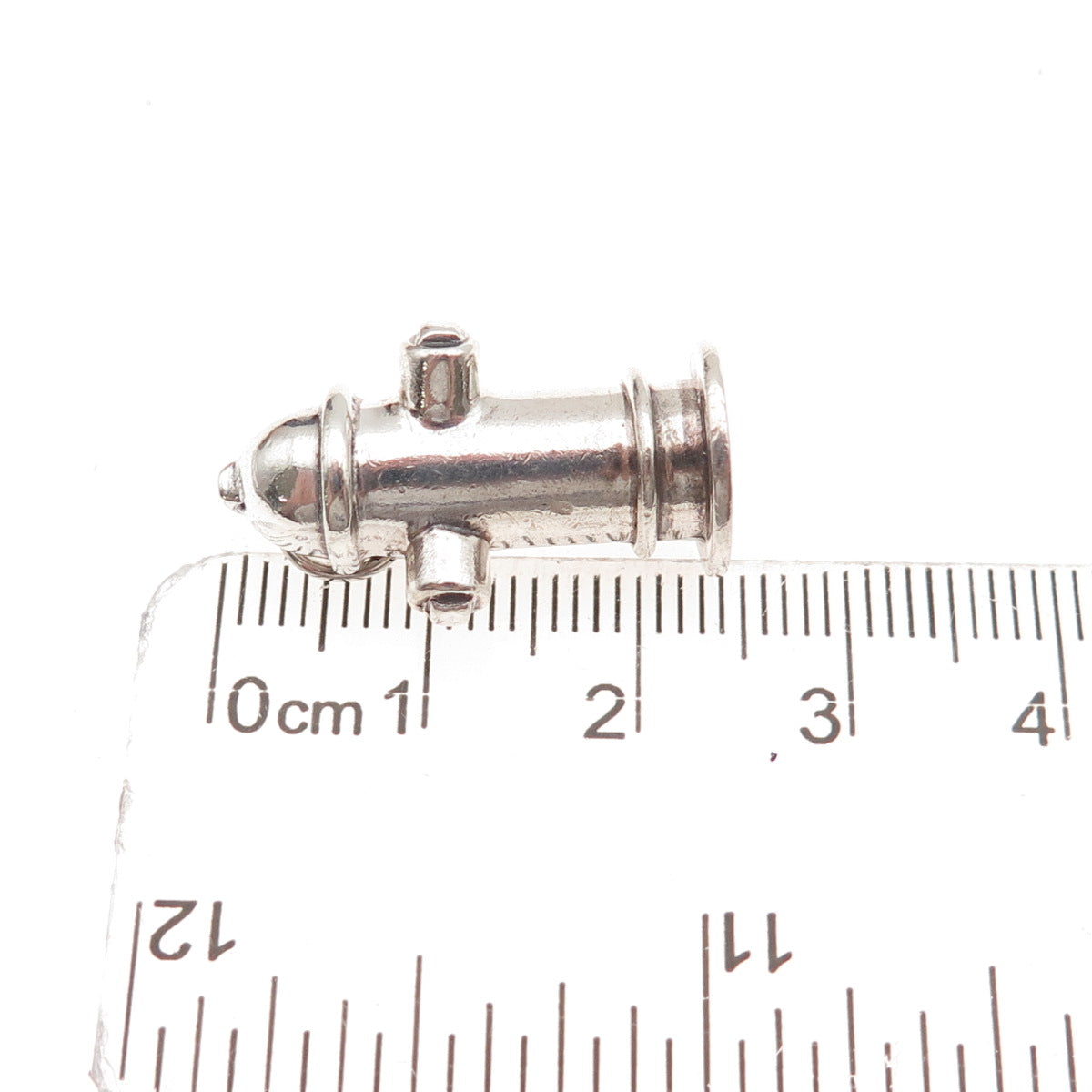 925 Sterling Silver Vintage Fire Hydrant Oxidized 3D Charm Pendant