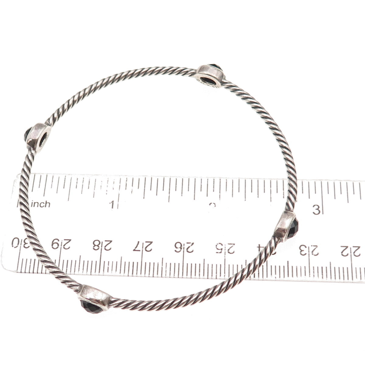 David Yurman 925 Sterling Vintage Real Spinel Cable Classics Bangle Bracelet 8"