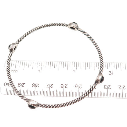 David Yurman 925 Sterling Vintage Real Spinel Cable Classics Bangle Bracelet 8"