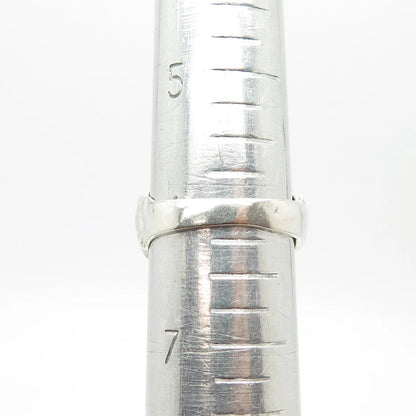925 Sterling Silver Vintage Ribbed Cocktail Ring Size 6.25