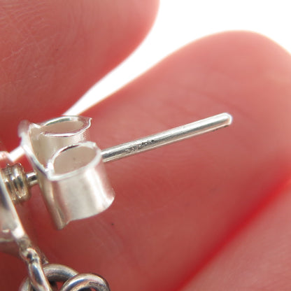 925 Sterling Silver Vintage Swirl Teardrop Dangle Earrings