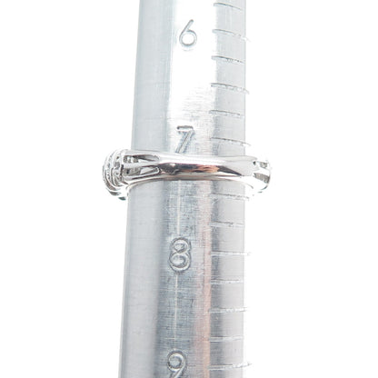 CHUCK CLEMENCY 925 Sterling Silver Real Round-Cut White Topaz C Z Ring Size 7.5