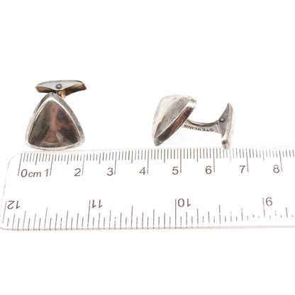 Kupittaan Kulta 925 Sterling Silver Vintage Finland Modernist Triangle Cufflinks