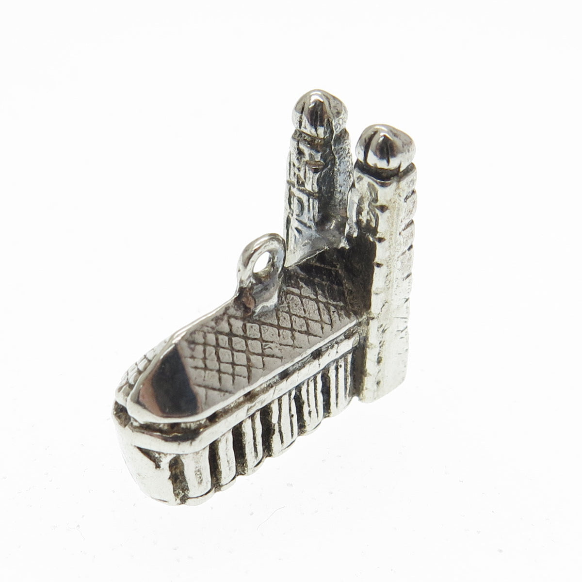 800 Silver Antique Germany Munich Landmark Minimalist 3D Charm Pendant