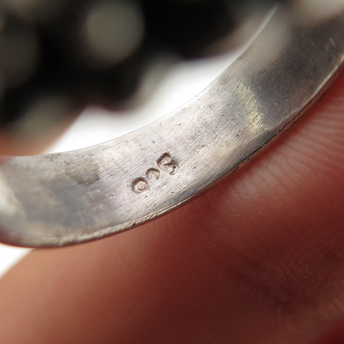 925 Sterling Silver Vintage Real Lapis Lazuli Beaded Oxidized Ring Size 9.5