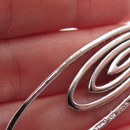 925 Sterling Silver Round-Cut C Z Multi-Circle Dangle Earrings