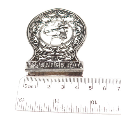 Fulvio Casamonti 800 Silver Vintage V Aerobrigata Italian Air Force Clip