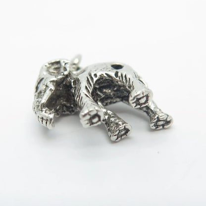 925 Sterling Silver Vintage Elephant for Good Luck Charm Pendant