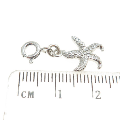 925 Sterling Silver Pave C Z Starfish Charm Pendant