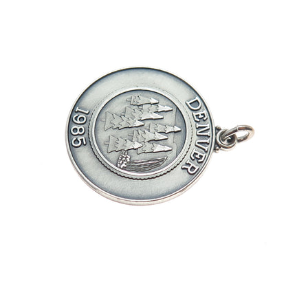 O.C. TANNER 925 Sterling Silver Vintage 1985 Denver Oxidized Charm Pendant