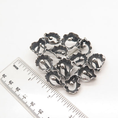 925 Sterling Silver Vintage Modernist Pin Brooch