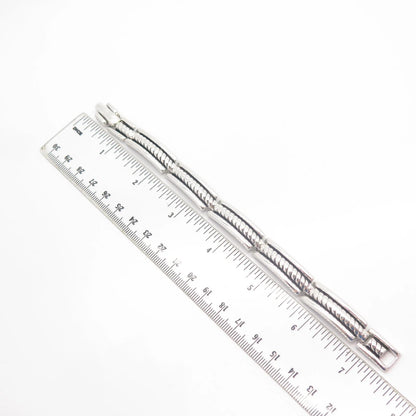 925 Sterling Silver Vintage Twisted Panel Link Bracelet 7 1/4"