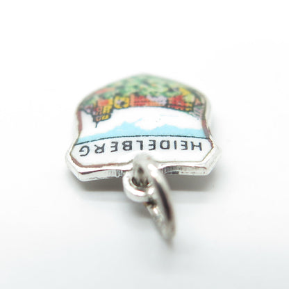 FRITZ REU & CO. 800 Silver Vintage Enamel Helderberg Charm Pendant