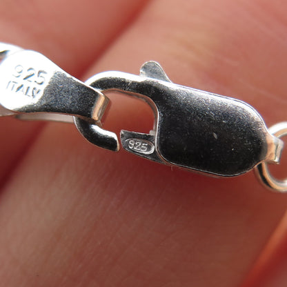 925 Sterling Silver Vintage Italy Figaro Chain Necklace 20"