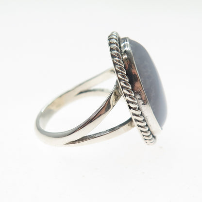 GILO & GRACE NAKAI NAVAJO Old Pawn 925 Sterling Silver Lace Agate Ring Size 5.75