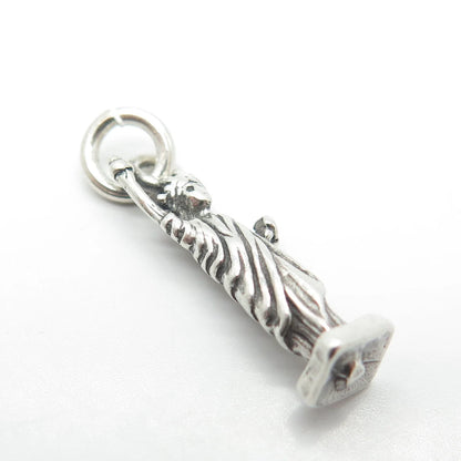 925 Sterling Silver Vintage The Statue of Liberty 3D Pendant