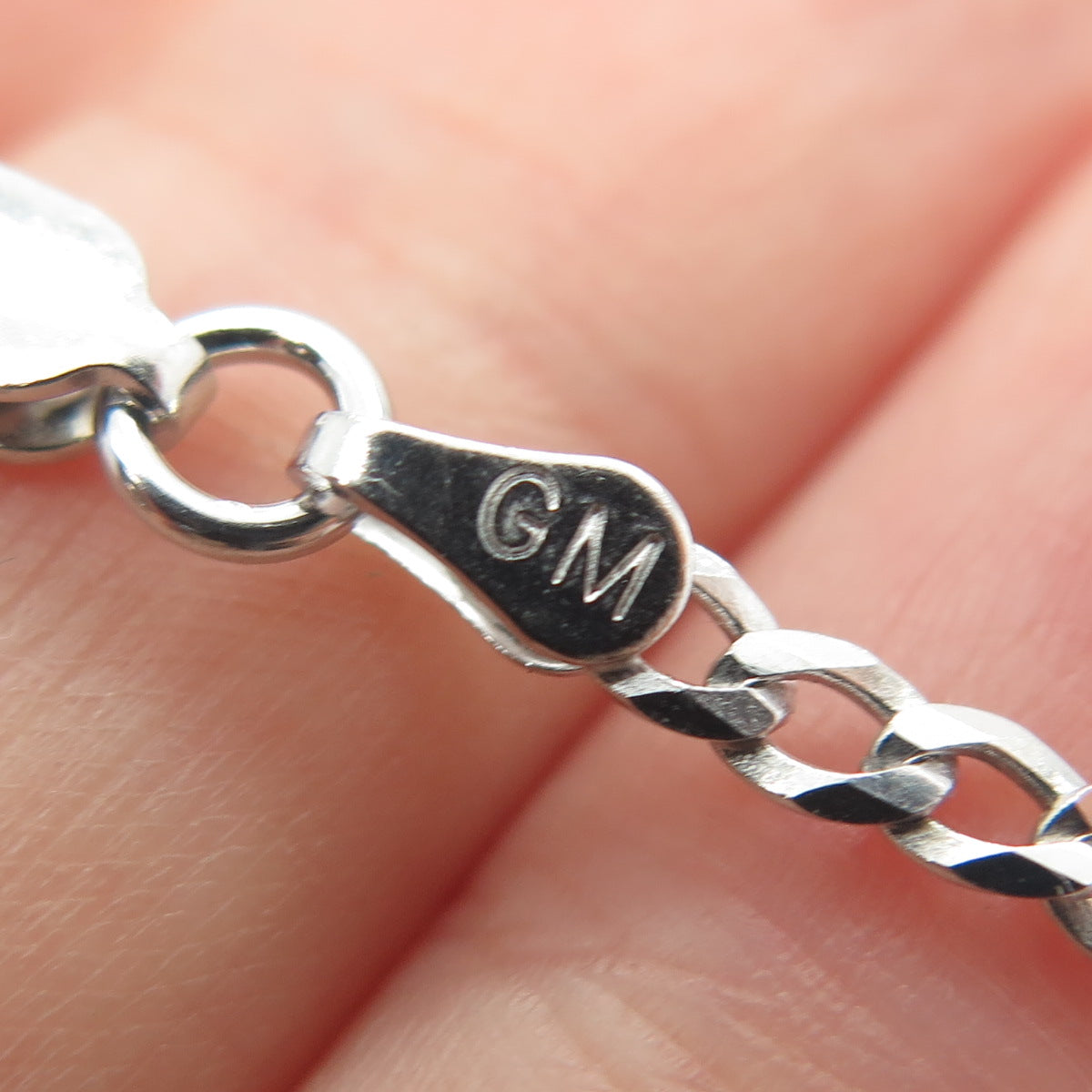 925 Sterling Silver Italy Flat Curb Chain Necklace 18"