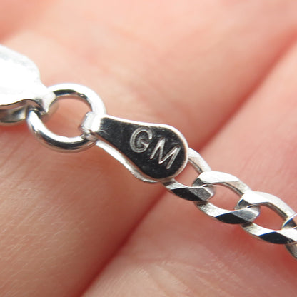 925 Sterling Silver Italy Flat Curb Chain Necklace 18"