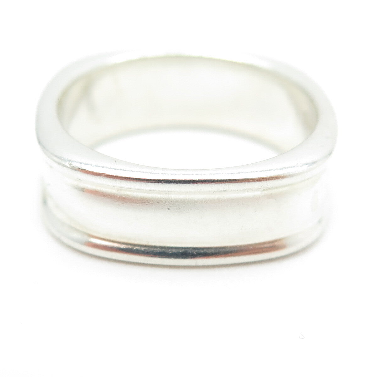 925 Sterling Silver Vintage Modernist Band Ring Size 10