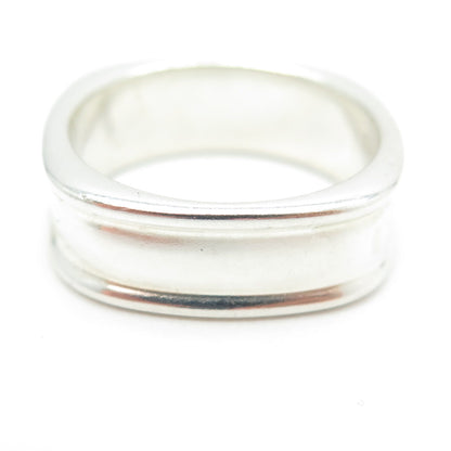 925 Sterling Silver Vintage Modernist Band Ring Size 10