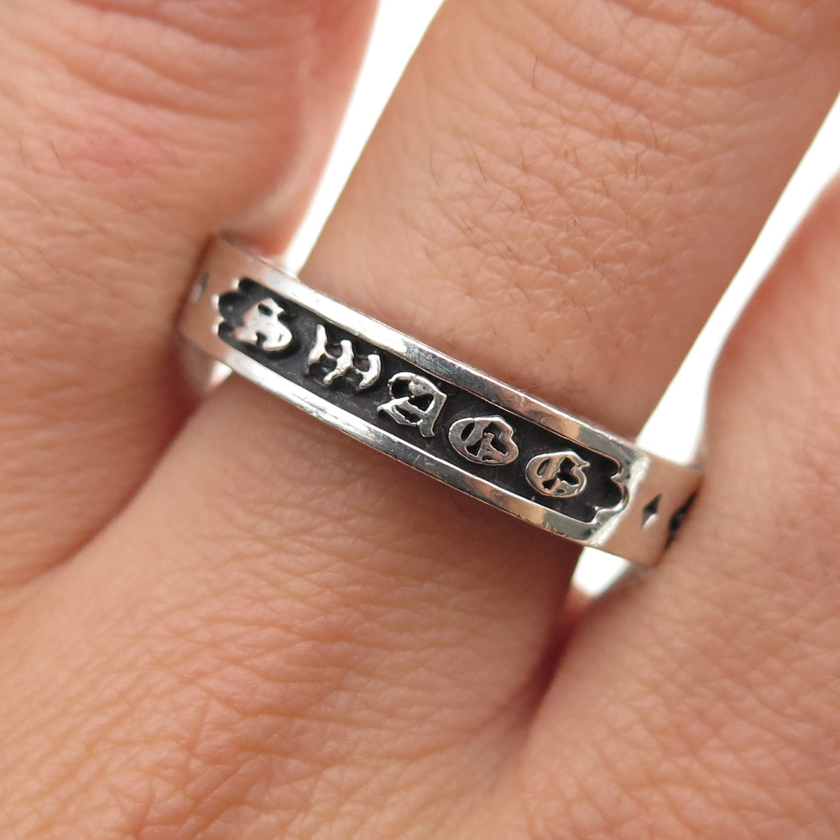 CHULYAKOV NY 925 Sterling Silver Swagg Oxidized Band Ring Size 7.75
