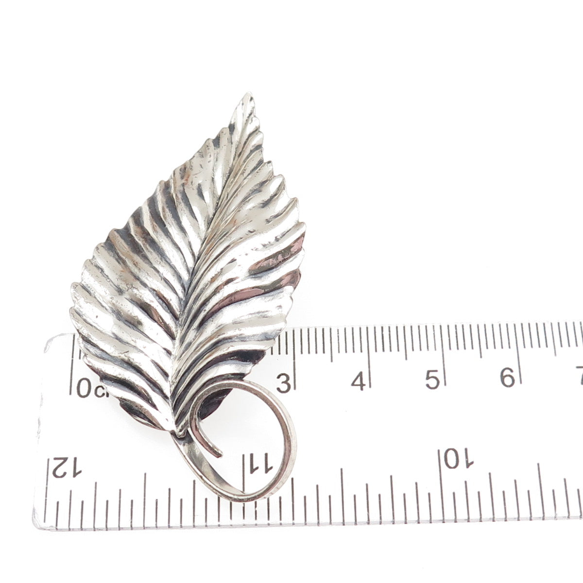 JEWELART 925 Sterling Silver Vintage Floral Leaf Oxidized Pin Brooch
